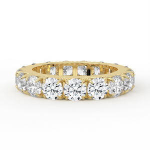 Anillo de Oro Amarillo de 14K y 18K con Diamantes Cultivados en Laboratorio, Color Champán, Paleta Desértica, Engaste Compartido, Banda de Eternidad Completa - Product Image 1
