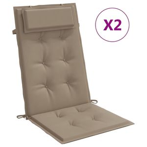 Juego de 2 cojines para sillas de respaldo alto Taupe para uso en exteriores - Product Image 2