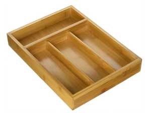 Organisateur de tiroir de cuisine extensible en bambou, plateau à couverts réglable, support de rangement rectangulaire pour ustensiles - Product Image 6