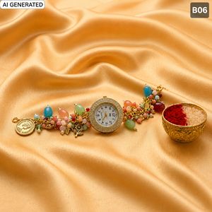 Reloj de Pulsera con Cuentas Coloridas para Mujer, Joyería Hecha a Mano, Reloj de Moda, Regalo de Raksha Bandhan, Accesorio Elegante para Damas - Product Image 5