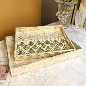 Bandeja Decorativa Moderna de Nácar de Alta Calidad, Multifuncional, en Paquete de Varias Piezas, Personalizable y Hecha a Mano, Venta al Por Mayor - Product Image 1