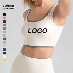 Private Label Shockproof Color Block Running Sports Bra Women Fitness Breathable Custom Front Spandex Wholesale Backless Bras - Product Image 3