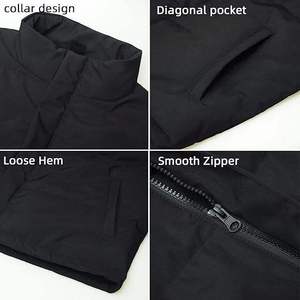 Men's Black Breathable Collarless Zipper <b>Puffer</b> <b>Vest</b> with Pockets Windproof Winter Outerwear Casual Sleeveless - Product Image 4