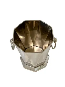 Elegant Large Wine <b>Cooler</b> Modern Mirror Polished Finish Carved Rose Gold Lid Premium Handmade Aluminium Ice Container Tabletop - Product Image 4