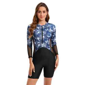 Traje de Buceo Ecológico para Mujer, Antideslizante, Transpirable, de Secado Rápido, con Estampado Digital, Control de Abdomen, Cierre Frontal y Malla - Product Image 3