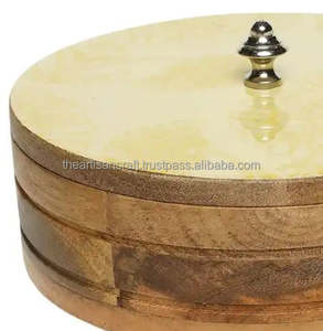 Caja Chapati Esmalte y Madera de Mango Europeo Durable Hecha a Mano Estilo Amor Náutico Pulido Artesanía Cocina Uso Recuerdo - Product Image 4