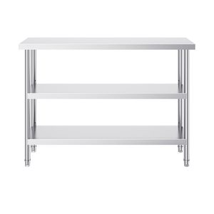 Tavolo da Lavoro Commerciale per Cucina 14 X 48 X 34 Pollici in Acciaio Inox con 2 Ripiani Inferiori Regolabili, Tavolo Preparazione Alimenti Resistente - Product Image 3
