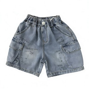 Shorts de Mezclilla para Niñas, Algodón Premium, Estilo Clásico, Ligeros, Casuales, para Uso Diario, Cintura Media, Cierre de Botones, Bolsillos Desgarrados/Rotos - Product Image 6
