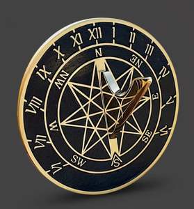 Brújula de latón con reloj solar |   Decoración de Escritorio Náutica Vintage Art Deco de 10 Pulgadas, Negra, para Aniversario - Product Image 4