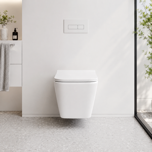WC mural monobloc en céramique ASTON, à siphon en P, écologique, pour villas, hôtels, écoles et toilettes. - Product Image 2