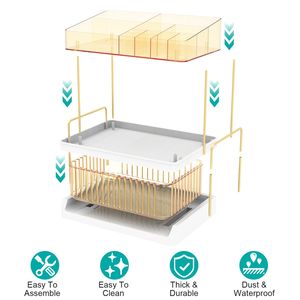 Organisateur de maquillage à 3 niveaux grande capacité pour coiffeuse, étagère de rangement pour soins de la peau, tiroir de comptoir de salle de bain avec rangement pour rouges à lèvres et lotions - Product Image 6