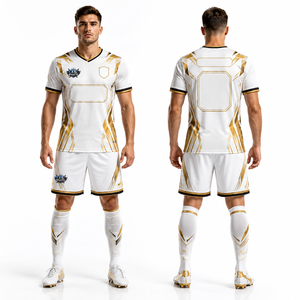 New <b>Soccer</b> Sports Uniform Jersey And Shorts Mesh Polyester Fabric Custom Logo Design Quick Dry Lightweight Training Wear - Product Image 1