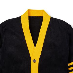 Añade tu propio logotipo bordado personalizado en suéteres tipo cárdigan con cuello en V para la universidad, la escuela y la institución educativa. - Product Image 2