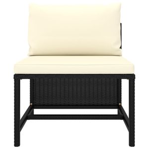 4-Seater Black PE <b>Rattan</b> Patio <b>Sofa</b> with Square Removable Covers Garden Furniture - Product Image 5