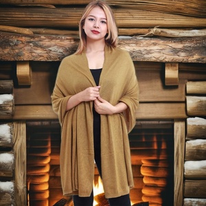 Customizable Design Solid Color Flat Hand Knitted Pure Cashmere Winter Scarf <b>Shawl</b> <b>Wrap</b> Long Warm Traditional Women's Medium - Product Image 5