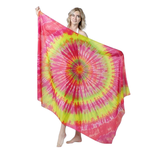 Voiles de danse du ventre en soie faits à la main, multicolores, motif tie-dye, accessoire de danse et écharpe de costume, vente en gros - Product Image 4