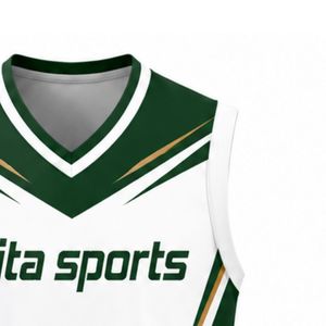 Green Gold Volleyball Sleeveless <b>Shirt</b> Athletic Team Sportswear Top Competition Performance Training Uniform - Product Image 4