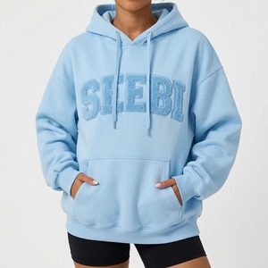 Sudadera con Capucha Casual de Alta Calidad para Mujer, con Hombros Caídos, Letra Bordada y Gráfico, Estilo Pullover - Product Image 5