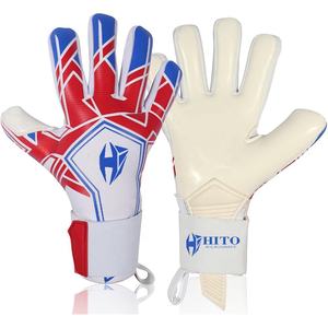 Gants de gardien de but professionnels personnalisés au design dernier cri, contact de la paume avant en latex, dos en silicone imprimé, coupe négative, enveloppe du pouce - Product Image 1