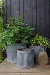 Galvanized Best Sized Outdoor <b>Large</b> Metal Iron Galvanized Garden Farmhouse Planters Pots Oval Freestanding Planters Pots - Product Image 4