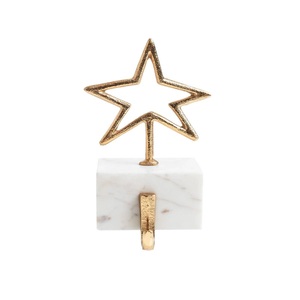 Modern <b>Christmas</b> <b>Stocking</b> Holder Metal Clip Copper Irregular Shape Reusable Personalized Mantel Hook - Product Image 2