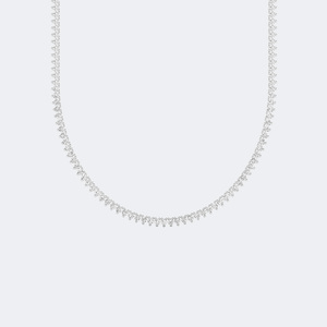 Collier tennis de luxe en or 14 carats plaqué or, serti de diamants de laboratoire de couleur E, taille brillant rond, 7,30 carats au total, certifié IGI - Product Image 5