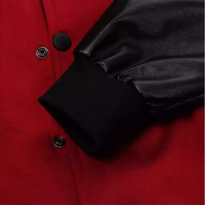 Chaqueta Letterman de Alta Calidad para Hombre, Chaquetas Varsity de Lana 100% Cuero Real, Diseño y Color Personalizados para Invierno, Chaqueta Letterman Negra - Product Image 3