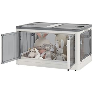"<b>Collapsible</b> White Plastic <b>Storage</b> Bins with Lids & Wheels for Stackable Use" - Product Image 1