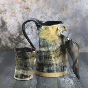 Viking Horn Tankard / Buffalo Horn <b>Mug</b> / Horn Craft I Best Quality Manufacturer India with South Africa Horn White Skin - Product Image 1