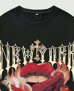 T-shirt Homme Oversize Imprimé DTF 100% Coton Tissu Respirant Motifs Artistiques Vifs pour Tenues Urbaines - Product Image 3