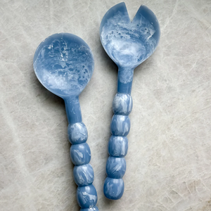Swirl Pattern Resin <b>Salad</b> Server Set American Style Custom Color Luxurious Touch Handmade <b>Salad</b> <b>Tools</b> Home Kitchen Eco-Friendly - Product Image 1