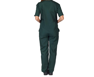 Tenue médicale femme de qualité supérieure, personnalisable, avec contraste de couleurs, coupe ajustée, haut et pantalon, pour infirmières et médecins. - Product Image 5