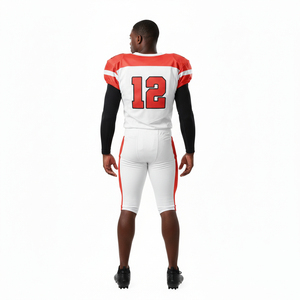 Uniforme de football américain unisexe de qualité supérieure, tendance, prix raisonnable, design personnalisé sublimé, ensemble 2 pièces, short - Product Image 3