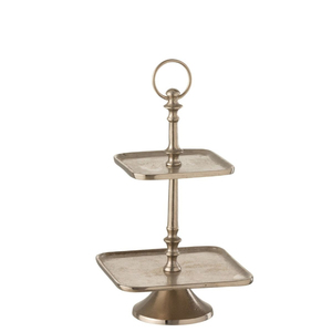 <b>3</b> <b>Tier</b> Stainless Steel <b>Cake</b> <b>Stand</b> Rectangle Shape Reusable Hand Wash Only Dessert Display for Celebrations <b>Cake</b> <b>Stand</b> - Product Image 2