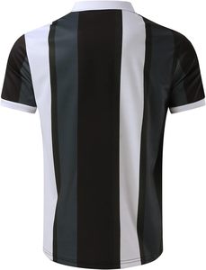 เสื้อโปโลชายแขนสั้นลายทาง ผ้าทอสีดำ ขาว เทา ทรงปกติ สั่งทำได้ - Product Image 3