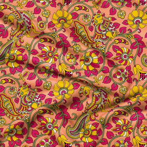 Floral Printed Cotton Combed Soft Satin <b>Fabric</b> 54/55 Inch Medium <b>Weight</b> Woven Sofa Cover for Women & Girls - Product Image 2