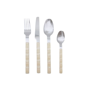 Juego de cubiertos de acero inoxidable de alta calidad con mango de madera de diseño moderno para uso doméstico y en restaurantes, en oferta. - Product Image 2