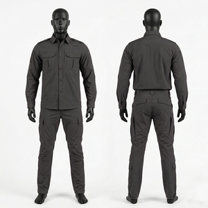 Mens Security Uniform 230 GSM Poly Cotton Twill Wine Color Tactical Cargo Shirt <b>Pants</b> Woven Label Logo Uniform Premium Wear - Product Image 6