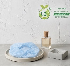 Bonnets de douche jetables biodégradables à base de plantes, protection des cheveux de 25 microns d'épaisseur, pour spa - Product Image 2