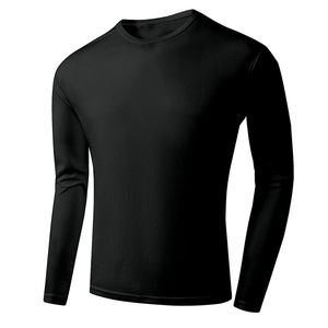 Customized Long Sleeve Workout T-Shirts Black Color Quick Dry <b>Athletic</b> Running Tops Sun Protection <b>Athletic</b> Shirt - Product Image 1