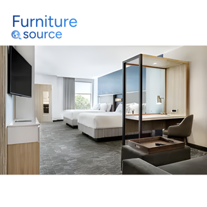 Conjunto de muebles de dormitorio de hotel de lujo, diseño moderno y personalizable, acabado de chapa duradera, fábrica de muebles de alta calidad de Vietnam - Product Image 4