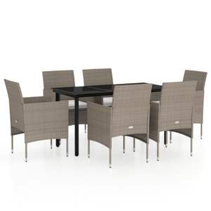 Conjunto de Comedor de Jardín en Beige y Negro, Muebles de Patio Elegantes para Entretenimiento al Aire Libre - Product Image 2