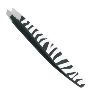 Pince à sourcils japonaise en acier inoxydable avec logo personnalisable avec pointe inclinée pour une utilisation en beauté - Product Image 1