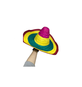 Sombrero de paja Tropical Multicolor tejido a mano Fiesta con ribete colorido para eventos casual fiesta viaje recuerdo propósitos - Product Image 5