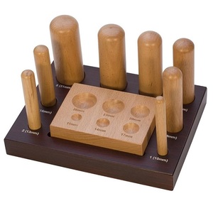 JIPSY Hard Wooden Dapping Doming Block Cube & Punches Set Of 8 <b>Sizes</b> Metal Forming Shaping Jewelry Making Tools And Supplies - Product Image 3