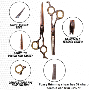 Ensemble de ciseaux à effiler professionnels pour barbier, ciseaux de coiffure pour salon, outil de coupe de cheveux, fournitures de beauté - Product Image 2