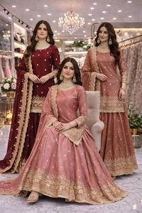 Nuevo Conjunto de Diseño Estilo Indio con Bordado Intenso, Lehenga Gharara Sharara, Traje Salwar Kameez Estilo Pakistaní con Dupatta - Product Image 2