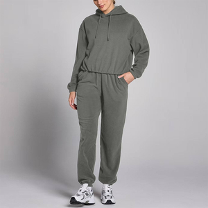 Sweat-shirt à capuche surdimensionné en coton épais de qualité supérieure pour femme, épaules tombantes, manches longues, personnalisable, idéal pour l'hiver - Product Image 3