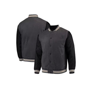 Chaqueta Varsity Bordada con Logotipo Personalizado para Hombre, Chaqueta de Béisbol de Piel de Oveja de Talla Grande, Tejida con Botones para Uso Invernal - Product Image 4