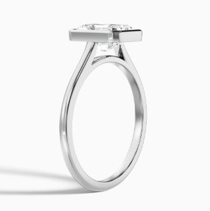 Radiant Cut Moissanite Wedding Party Engagement <b>Ring</b> <b>925</b> Sterling <b>Silver</b> White Gold Plated Dainty Minimalist <b>Ring</b> - Product Image 3